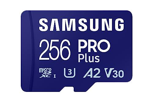 DESCUENTAZO 47% DESCUENTO Samsung PRO Plus Tarjeta de memoria MicroSD con Adaptador SD, 256GB, 180 y 130 MB/s, Full HD & 4K UHD, UHS I, U3, V30, A2, Compatible con Smartphone Android, Tableta, GoPro y Dron DJI (MB MD256SA)