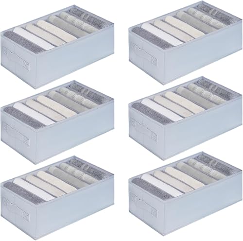 27% DESCUENTO Organizador Armario 6 pcs Organizador Ropa de Tela Cajas Almacenamiento Plegable Para Almacenar Jeans Pantalones, Suéter, Camisetas, Organizador Armario Ropa Separadores De Cajones 34cm*17cm*12cm*7
