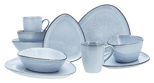 CreaTable, 16635, Serie CLOUDY, Sky Blue, Geschirrset, Kombiservice 10 teilig