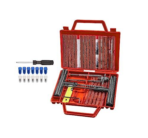 Kit de Reparación de Neumáticos,38 Pcs de Reparador Pinchazos Coche Kit antipinchazos Coche Herramienta de reparacion de pinchazos