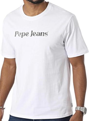 Pepe Jeans Clifton Camiseta para Hombre, Blanco (Blanco), M