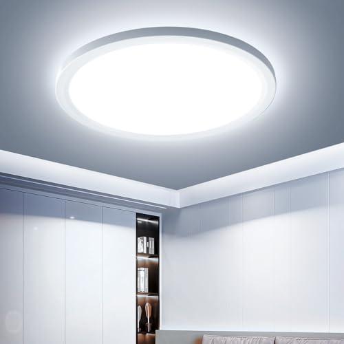 EASY EAGLE Lampara Techo LED: 6500K Plafon Techo Downlight para Salon Cocina Pasillo Baño Sala Dormitorio18W 1800LM 22CM