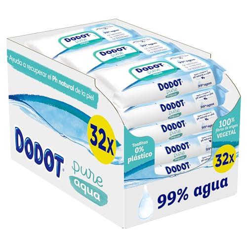24% DESCUENTO Dodot Toallitas Aqua Pure para Bebé, 1536 Toallitas, Ayuda a restaurar el pH natural de la piel, 99% agua