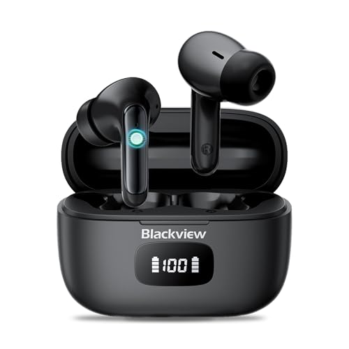 Blackview Bluetooth Auriculares, AirBuds 8 Auriculares Bluetooth 5.3,Auriculares inalámbricos estéreo con Sensor táctil,Dual Noise Reduction Earbuds,56 Horas de reproducción