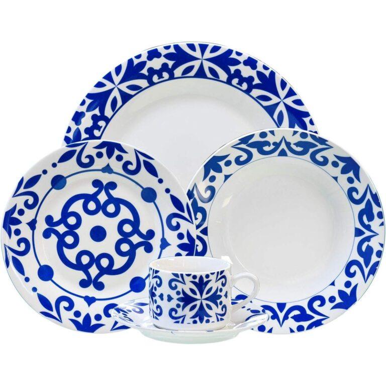 Set de Vajilla Elegante de Porcelana para 6 Personas – 30 Piezas Apto para Lavavajillas y Microondas Set Completo para 6 servicios Estética Mediterranea Nyana Kitcken | Miravia