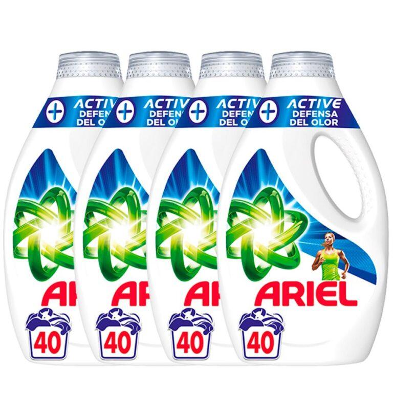 Ariel Active Detergente Líquido, 40×4 Lavados: El pack de 4 botellas de Ariel Active Detergente Líquido es ideal para un total de 40 lavados cada una, garantizando ropa limpia y fresca. | Miravia