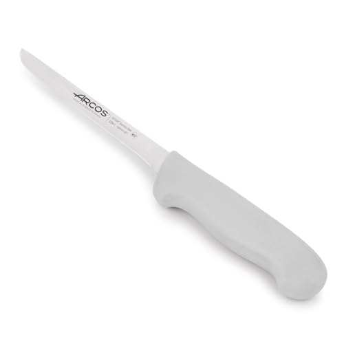 40% DESCUENTO Arcos Serie 2900, Cuchillo Deshuesador, Hoja de Acero Inoxidable Nitrum de 160 mm, Mango inyectado en Polipropileno Color Blanco