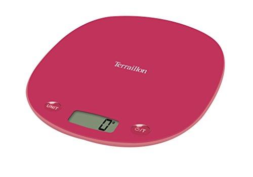 OFERTÓN SUPREMO 65% DESCUENTO TERRAILLON Balanza de cocina Tara, Conversión de líquidos, Mango integrado Capacidad 3 kg Macaron One Cherry, Fuschia Pink