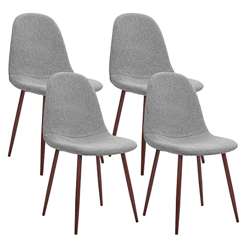 48% DESCUENTO CangLong Juego de 4 Comedor, Sillas de Cocina Modernas con Patas de Metal y Respaldo Ergonómico, Color Tela Gris, Tejido, Espuma, Unidades