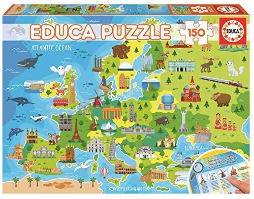 45% DESCUENTO Educa Mapa Europa Puzzle, 150 Piezas, (18607)