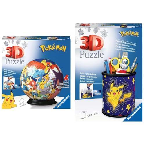 35% DESCUENTO Ravensburger 3D Puzzle Ball Pokemon, 72 Piezas, Edad Recomendada 6+, 11785 7 & Portalàpices Pokemon