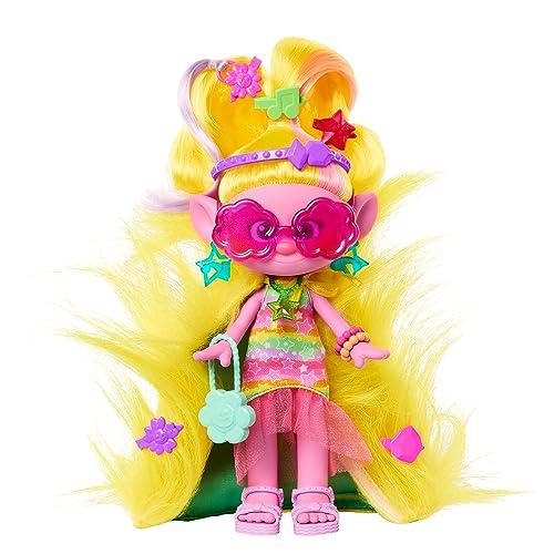 DESCUENTAZO 63% DESCUENTO Mattel Trolls 3 Todos Juntos Viva Muñeca con pelo amarillo que se convierte en capa inspirada en la película, accesorios sorpresa dentro del pelo, juguete +3 años (HNF17)