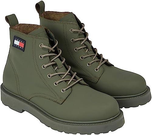 74% DESCUENTO Tommy Jeans Hombre Botas de media caña Lace Up con cordones, Verde (Pewter Green), 40 EU