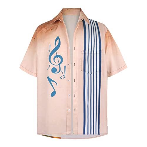 Camisa hawaiana para hombre de manga corta Funky 3D Druken Camisa de verano con impresión hawaiana para carnaval, fiesta, corte regular, bolsillo frontal, camisa de ocio, botones, playa, vacaciones,