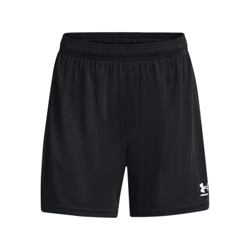 50% DESCUENTO Under Armour Challenger Knit Short Pantalones cortos de mujer, ligeros pantalones cortos deportivos para correr o jugar al fútbol, color negro/blanco
