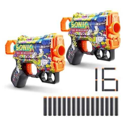49% DESCUENTO XShot Skins Menace Blaster Sonic Hyper Spike, Sonic The Hedgehog Design with 16 Darts, Easy Reload, Air Pocket Dart Technology, Toy Foam Blaster for Kids, Teens and Adults (2 Blasters, 16 Darts)