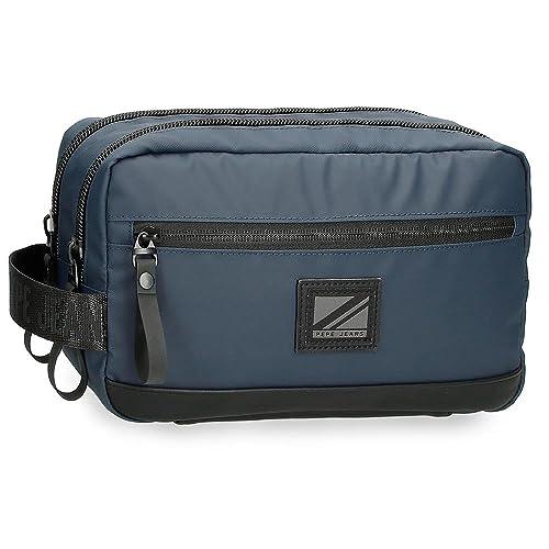33% DESCUENTO Pepe Jeans Hoxton Neceser Dos Compartimentos Azul 26x16x12 cms Poliéster