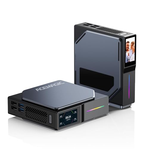 ACEMAGIC S1 Mini PC con LCD DIY,Ιntel Alder Lake ɴ95(hasta 3,4GHz) Mini PC Sobremesa 𝖶 11,16GB DDR4 512GB M.2 NVMe SSD Mini Ordenador de Sobremesa,Micro PC WiFi5/BT 4.2/4K HD/Dual LAN/Educar