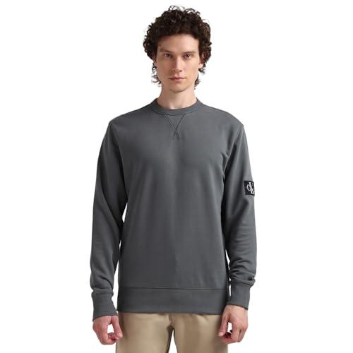 71% DESCUENTO Calvin Klein Jeans Sudadera sin Capucha para Hombre Badge Crew Neck, Gris (Endless Grey), XXS