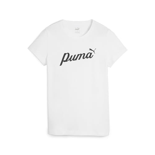 40% DESCUENTO PUMA ESS+ Script tee, Camisetas Unisexo, PUMA White, 679315