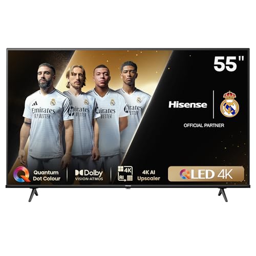 34% DESCUENTO Hisense 55E7NQ QLED Smart TV, 55 Pulgadas Televisor, Quantum Dot Colour, Dolby Vision, Dolby Atmos, Modo Juego Plus, 60Hz VRR 120 fps, Bluetooth&HDMI,Control por Voz televisor, VIDAA (Nuevo 2024)