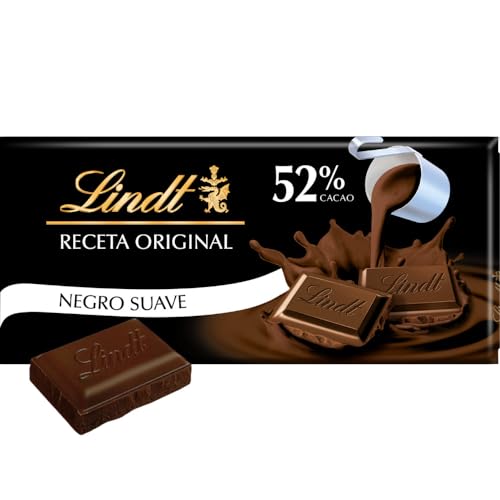 Lindt Chocolate Negro, 52% Cacao, chocolate Lindt, cremoso, tableta 100 g