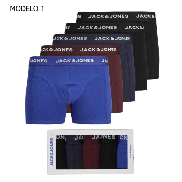 Jack & Jones Hombre NEW Boxer Calzoncillos Pack 5 unids Mod Trunks Jacblack , composición 95% algodón y 5% elastano | Miravia