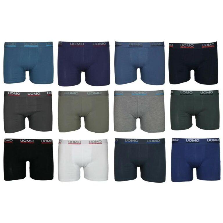 Pack de 12 Uds Calzoncillos Boxer Uomo Slip Caballero Ropa Interior Calzon M-L-XL-XXL-XXXL – 95% Algodón, 5% Elastano | Miravia