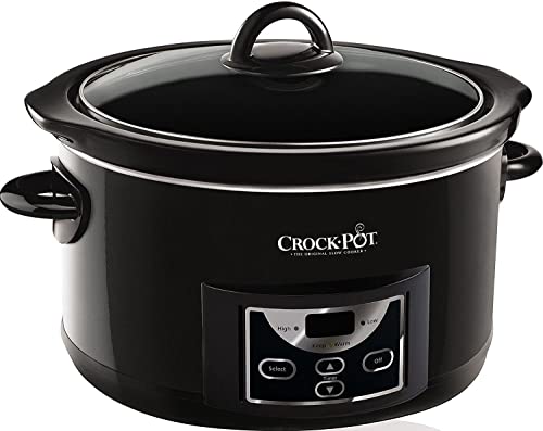48% DESCUENTO Crockpot Olla de Cocción Lenta Digital para Preparar Multitud de Recetas, 4,7 L, Acero Inoxidable, 35.0012 Centimeters X 26.0096 Centimeters X 30.988 Centimeters, Negro, 230W, Negro