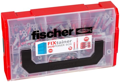 fischer Tacos para pared, tacos DuoPower pladur y hormigón, Set de 210 Piezas