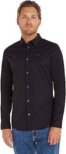 50% DESCUENTO Tommy Jeans Tjm Original Stretch Shirt Dm0dm04405 Camisa, Negro (Tommy Black), M Hombre