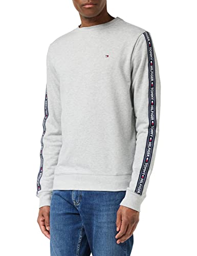 51% DESCUENTO Tommy Hilfiger TRACK TOP LS HWK, Heavyweight Knits Hombre, Gris (Grey Heather), L