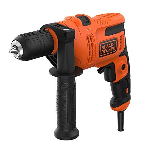 58% DESCUENTO BLACK+DECKER Taladro percutor 500W, portabrocas 13mm, velocidad variable hasta 2900 rpm, impactos 0 49300 ipm, incluye empuñadura lateral, sistema reversible, BEH200 QS