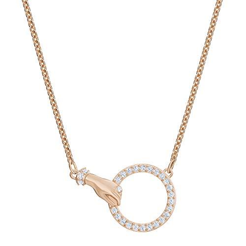39% DESCUENTO Swarovski CollarSwarovski Symbolic para Mujer, Baño Tono Oro Rosa, Colgante de silueta Mano y Aro, Cristales de Pavé, Colección Swarovski Symbolic