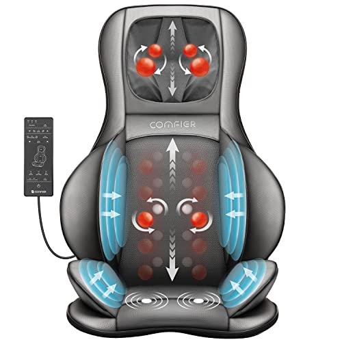 34% DESCUENTO Comfier Masajeador de Espalda y Cuello con Calor Asiento de Shiatsu Masaje con Compresión, Sillón de Masaje de Amasamiento para Espalda, Cuello y Hombros