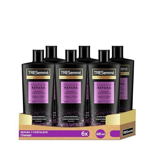 34% DESCUENTO TRESemmé Champú Repara & Fortalece para pelo dañado o débil con Biotina, protege contra 7 daños del cabello Pack de 6 x 685ml