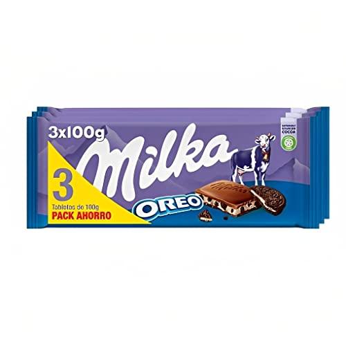 BUENA OFERTA 38% DESCUENTO Milka Oreo Tableta de Chocolate con Leche de los Alpes con Trozos con Galleta Oreo y Relleno de Vainilla Pack Ahorro 3 x 100g