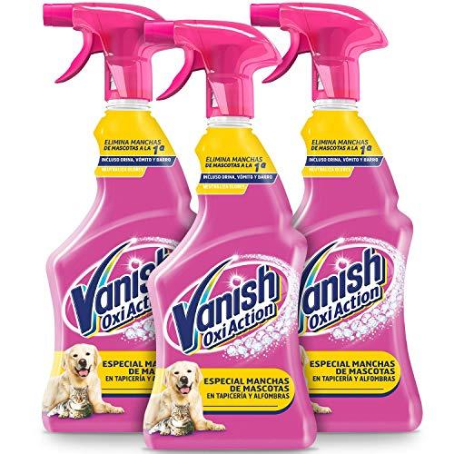 27% DESCUENTO Vanish Oxi Action Quitamanchas especial manchas de Mascota en alfombras y tapicerías, spray, sin lejía Pack de 3 x 750 ml
