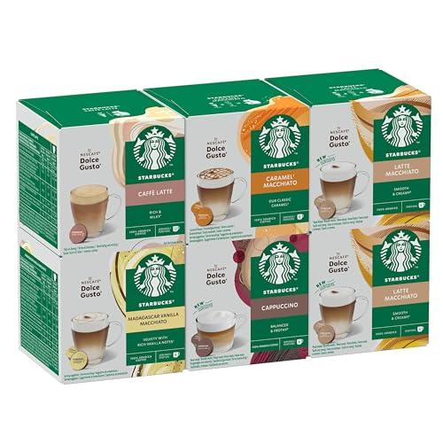 STARBUCKS Paquete Variado White Cup de Nescafé Dolce Gusto Cápsulas de Café 6 x 12 (72 Cápsulas) Exclusivo en Amazon