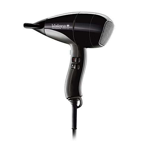 Valera Swiss Nano Light 6001, asciugacapelli professionale con ionizzatore, pratico, leggero e compatto, 1800 Watt, colore Nero