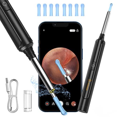 50% DESCUENTO VITCOCO Otoscopio 3,5mm WiFi Limpiador Oidos Adultos Endoscopio Medico Profesional Alta Definición 5MP HD Impermeable IP67 con 6 Luces LED Kit Limpiador de Oidos para iPhone, iPad y Android Negro