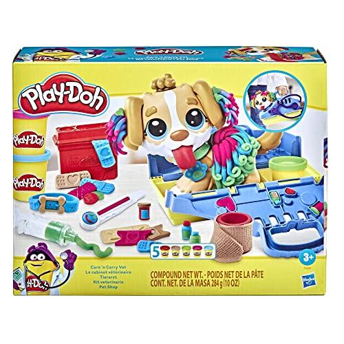 51% DESCUENTO Play Doh Kit Veterinario Set con Cachorro de Juguete, transportín, 10 Herramientas, 5 Colores
