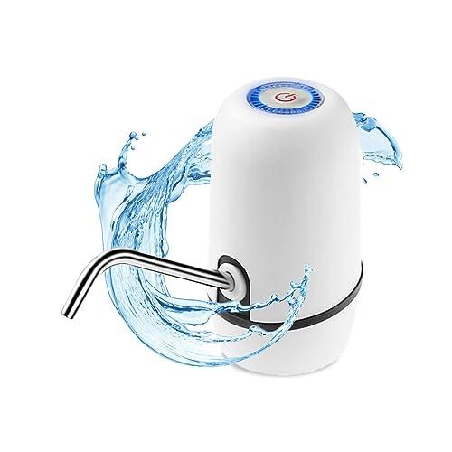 25% DESCUENTO NK Dispensador de Agua Fría Automático, Carga USB, Dosificador de Acero, sin BPA, 1200mAh, Transportable, para Garrafas y Botellas 1.5L, 5.7L, 10L, 11.3L, 15L, 18.9L Color Blanco
