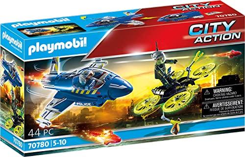 67% DESCUENTO PLAYMOBIL 70780 City Action Policía Avión, persecución dron, Juguetes para niños a Partir de 5 años