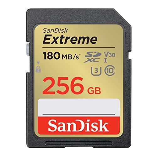 41% DESCUENTO SanDisk Extreme SDXC Tarjeta SD 256 GB (SD Card UHS I, V30, hasta 180 MB/s, Software de recuperación de datos RescuePRO Deluxe, SanDisk Quicklow Technologie, 4K UHD Videos, Class 10, U3