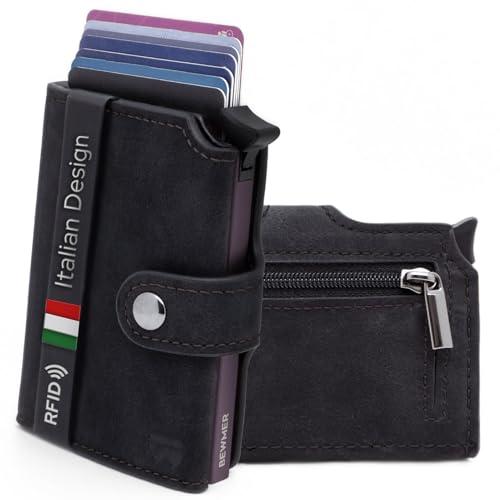 20% DESCUENTO BEWMER Cartera Tarjetero 2 para Hombre y Mujer con Monedero | Billetera Minimalista Porta Tarjetas de Crédito (Protección RFID), Billetes y Monedas