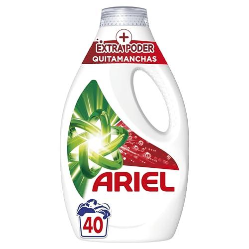 29% DESCUENTO Ariel Detergente Lavadora Liquido, 40 Lavados, Jabon Quitamanchas, Mas Poder Extra Quitamanchas, Limpieza Profunda