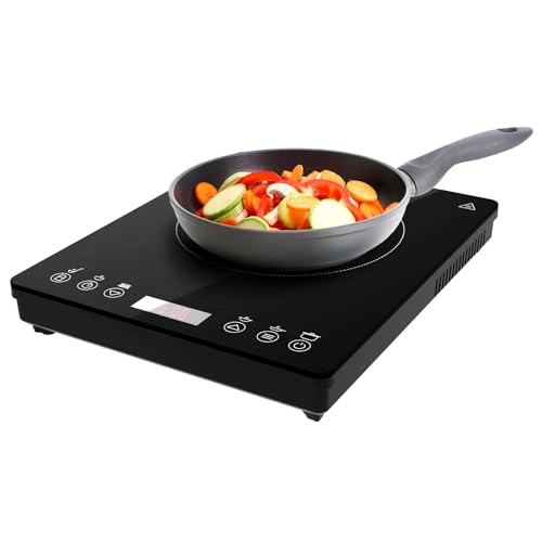 BUENA OFERTA 22% DESCUENTO Cecotec Placa de Inducción Portátil 1 Fuego Full Magma Slim. 2000W de Potencia en 8 Niveles, Diseño en Cristal de Alta Resistencia, Display Táctil, Temporizador, Fácil Limpieza