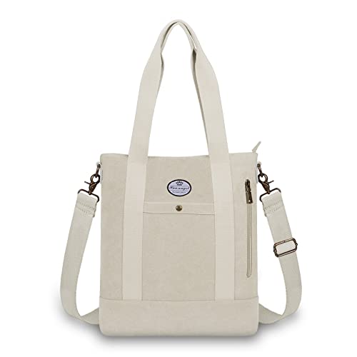 20% DESCUENTO HUA ANGEL Mujer Bolsa de Hombro con Cremallera Lienzo Bolso de Bandolera Grande Bolso Totalizador Bolsa de Compras Bolsa de Mano para Trabajo Playa Vida Diaria Escuela
