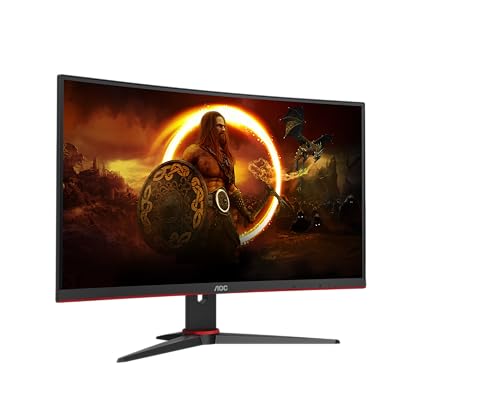 35% DESCUENTO AOC Gaming CQ27G2SE Monitor curvo QHD de 27″, Adaptive Sync, 2560 x 1440, 165 Hz, HDMI 1.4, DisplayPort 1.2, Negro/Rojo